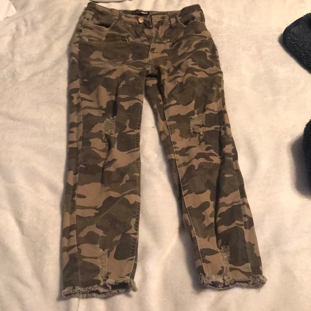 camouflage jeans